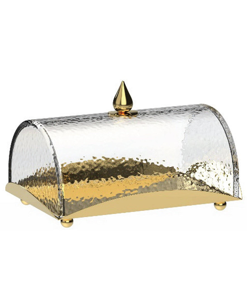 Rectangle Cake Tray with Dome and Marble Knob, 10"L x 7.2"W x 6"H