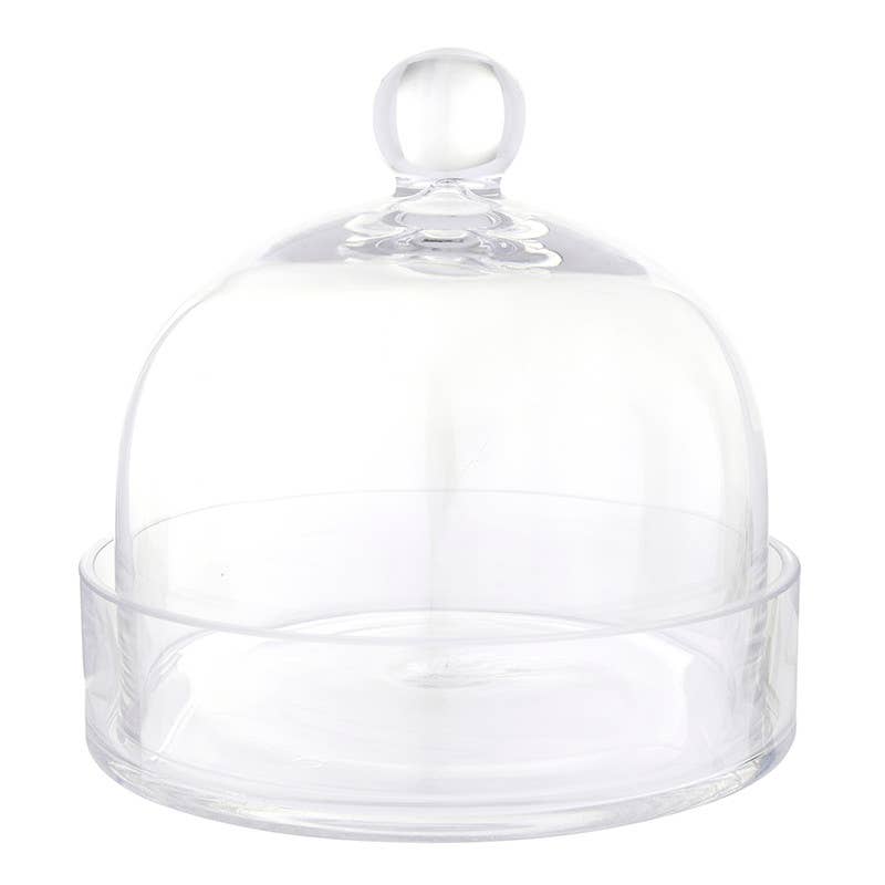 Glass Dessert Trays + Cloche - Clear