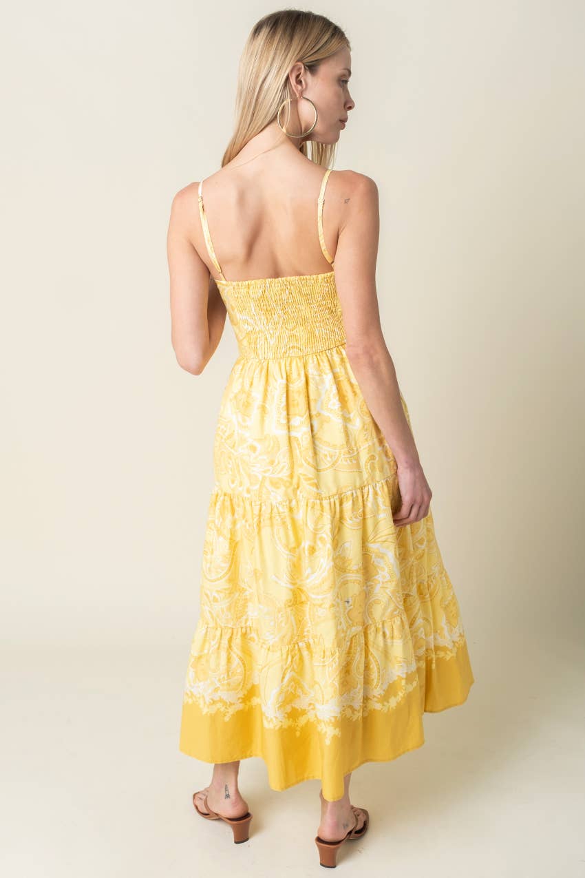 Daphne Yellow Tiered Maxi Dress