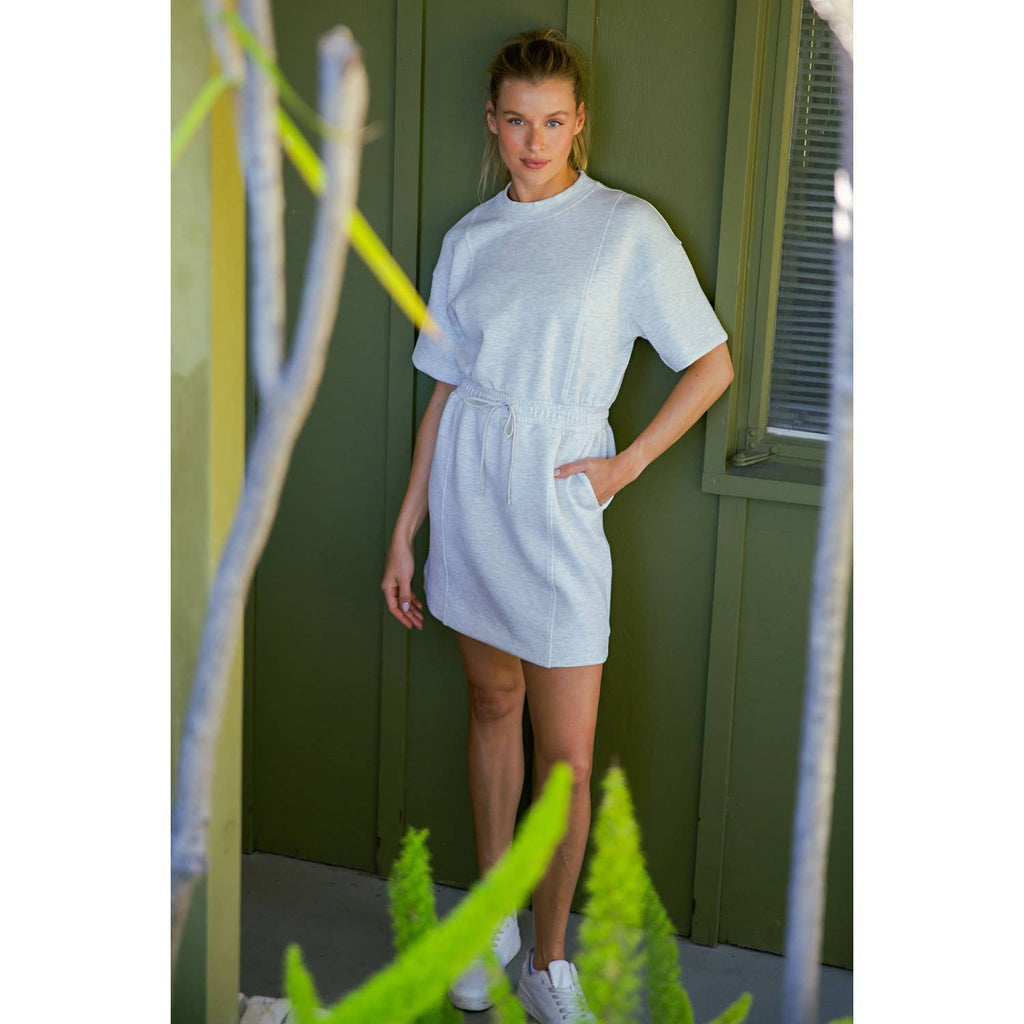 MODAL SCUBA LUXE SHORT SLEEVE MINI DRESS