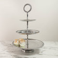 Elegant 3-Tier Beaded Cake Stand with Handle