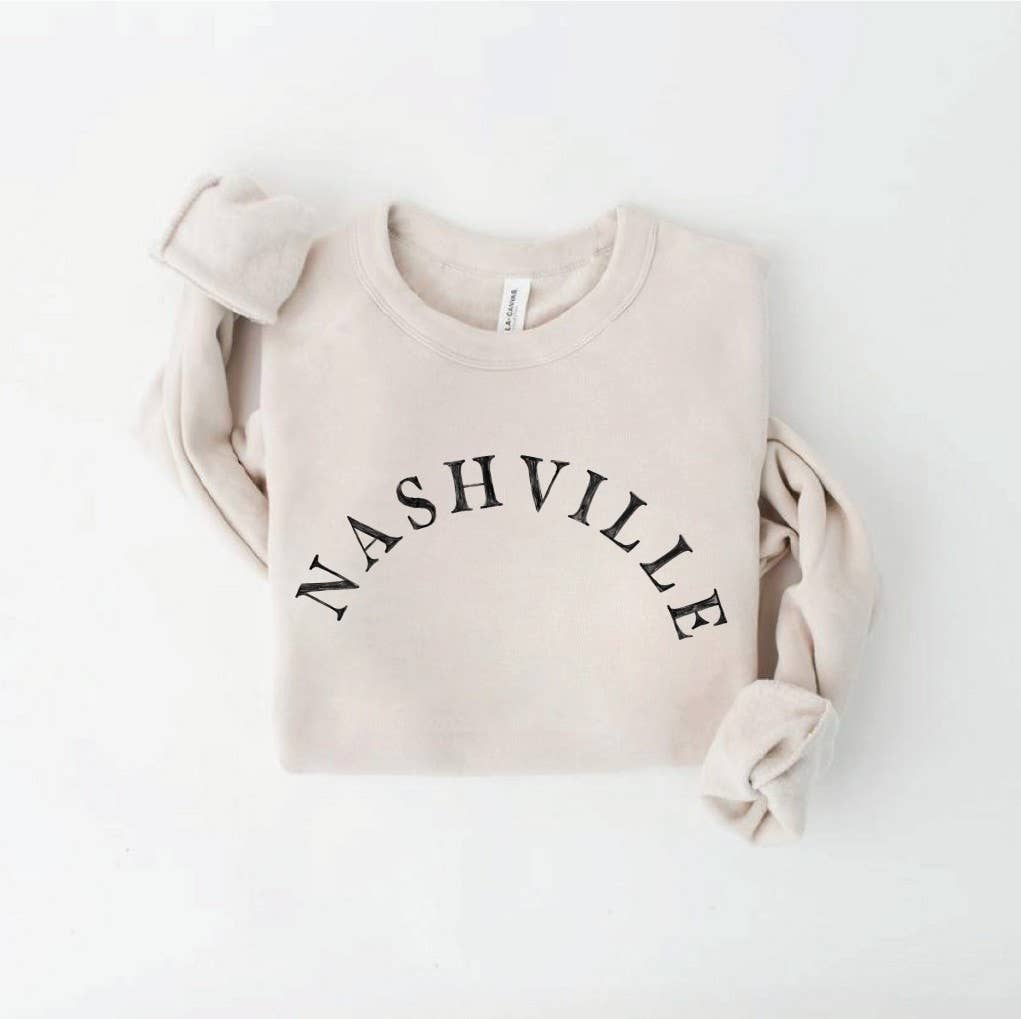 NASHVILLE Sweatshirt - Ribbed Cuffs and Waistband