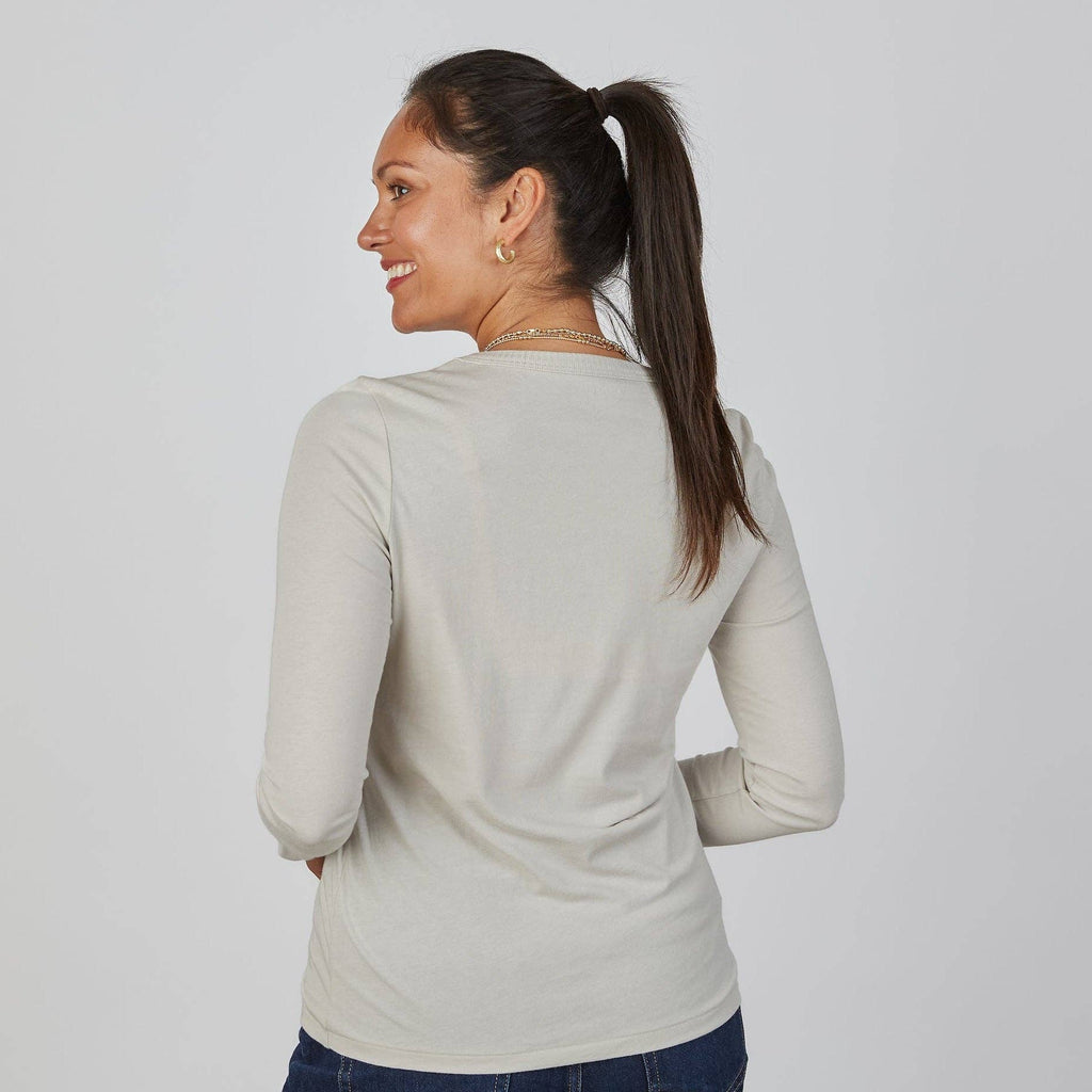 Weekender Tee in Oyster - Long Sleeve