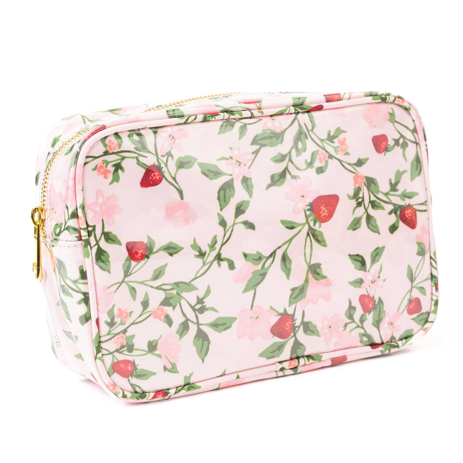 Berry Botanical Clear Coated Rectangular Cosmetic Case