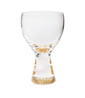 Set of 6 Water Glasses with Gold Reflection Base - 3.5"D x 6