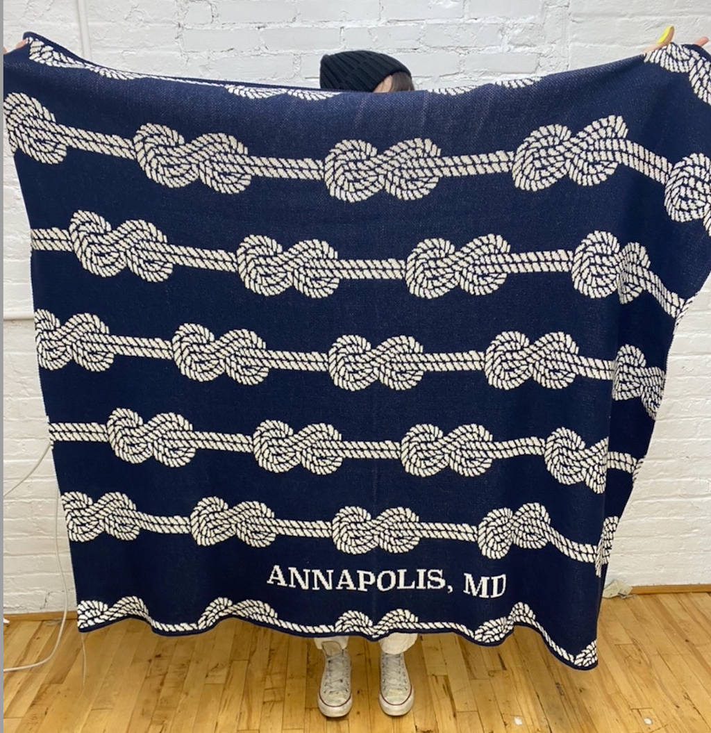 Custom Personalized Sustainable Knit Throw Blanket - Rope