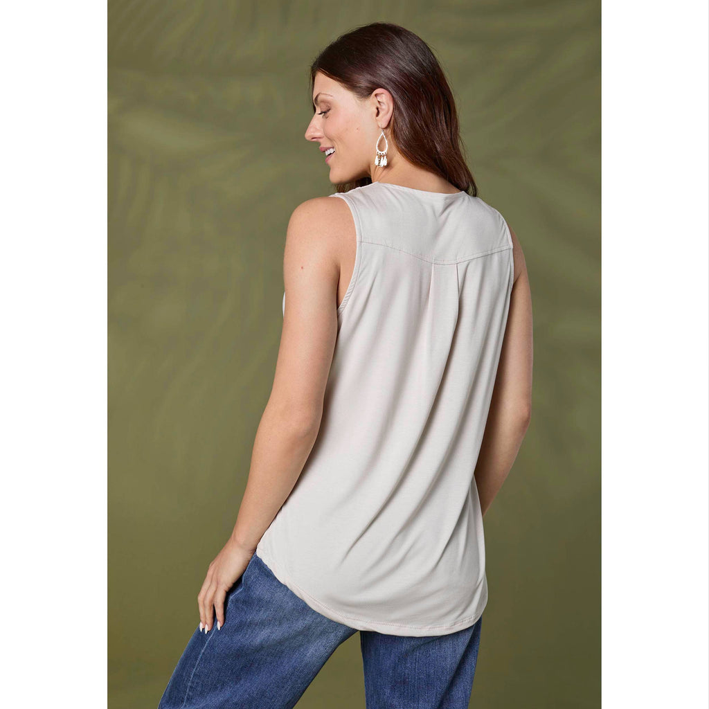Erin Pleat Back V-Neck Tank