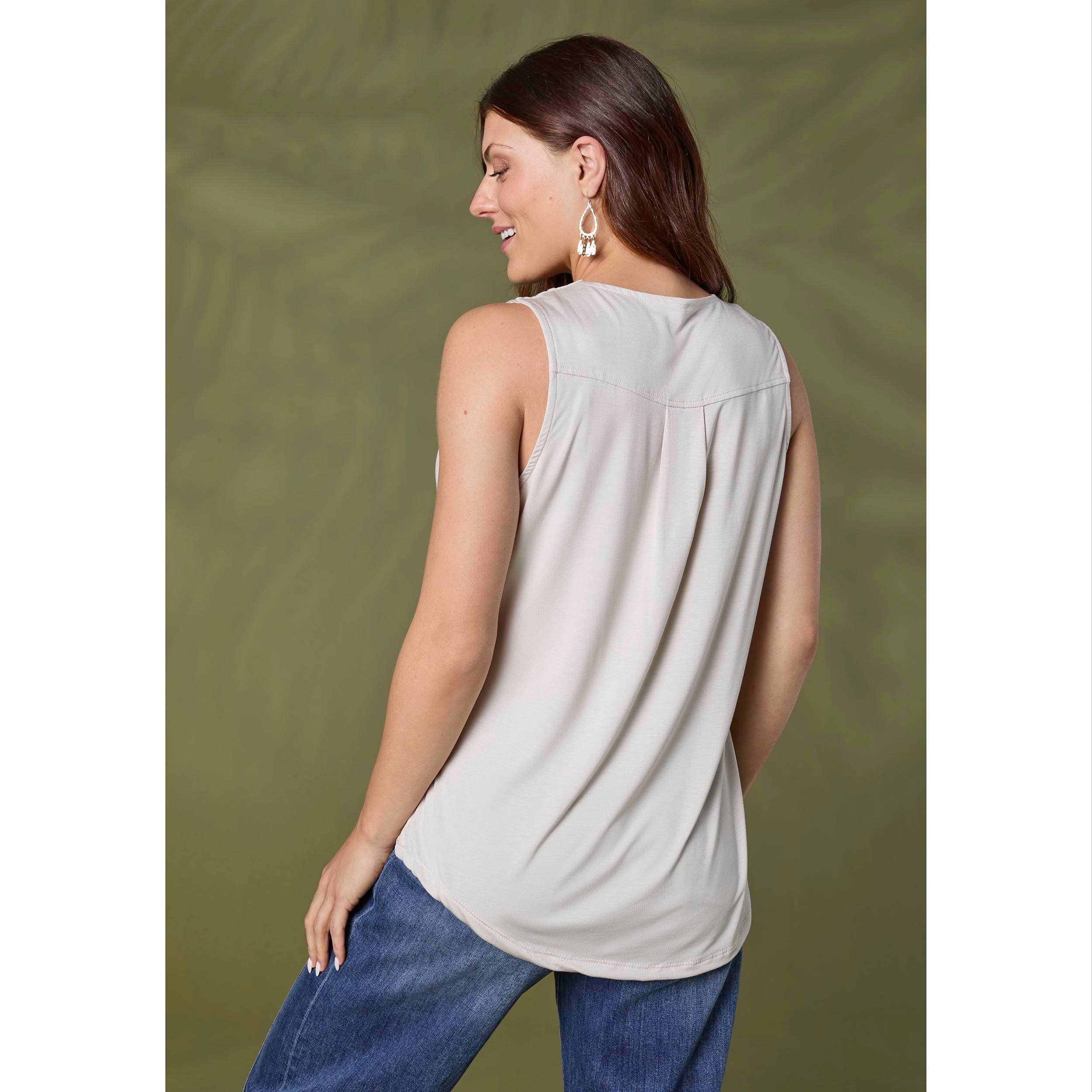 Erin Pleat Back V-Neck Tank