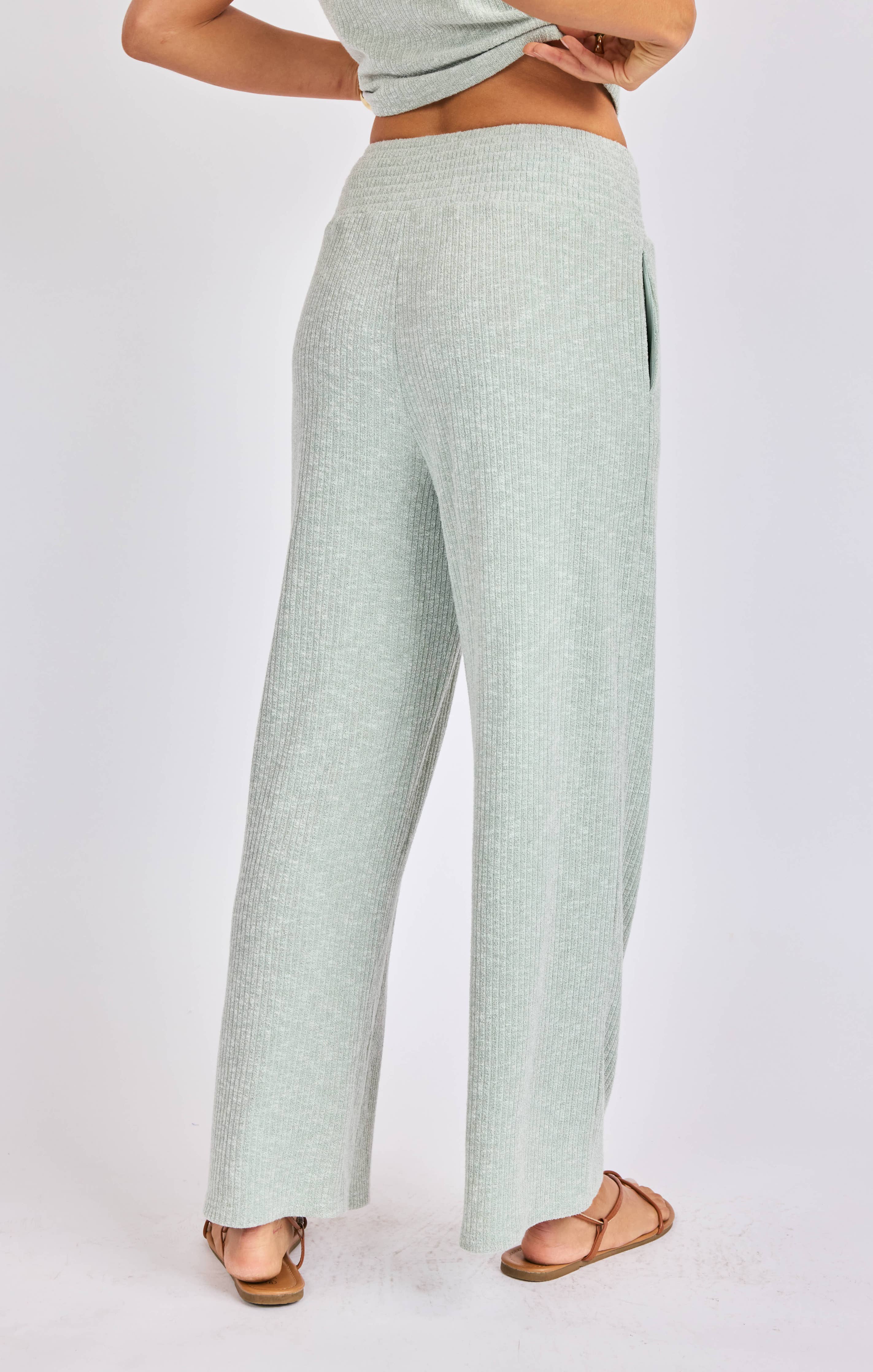 Laguna Knit Pants:LIGHT SAGE