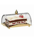 Rectangle Cake Tray with Dome and Marble Knob, 10"L x 7.2"W x 6"H