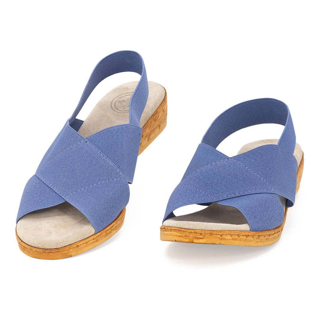 Spring/Summer - Sling Back Wedge Cork Sandal - Atlantic