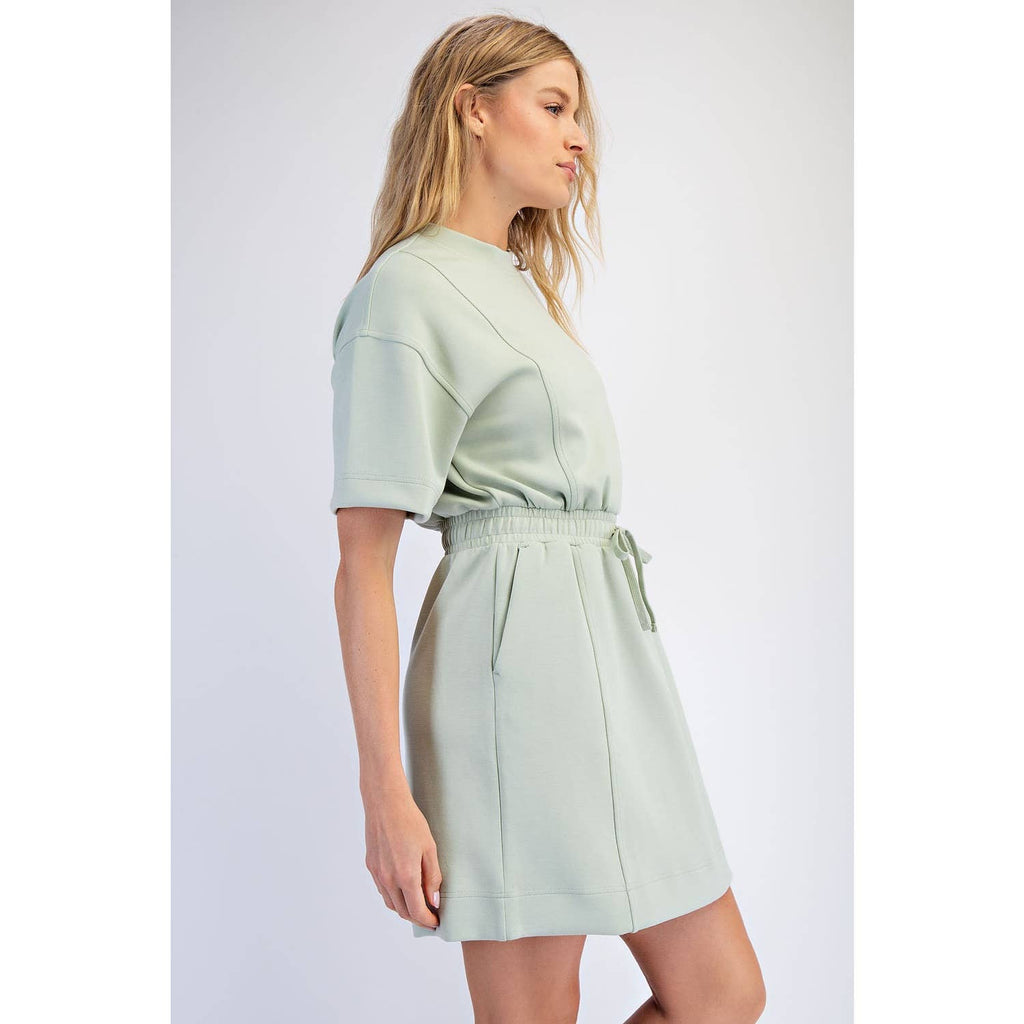 MODAL SCUBA LUXE SHORT SLEEVE MINI DRESS