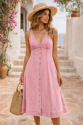 Rosé Maribel Denim Midi Dress