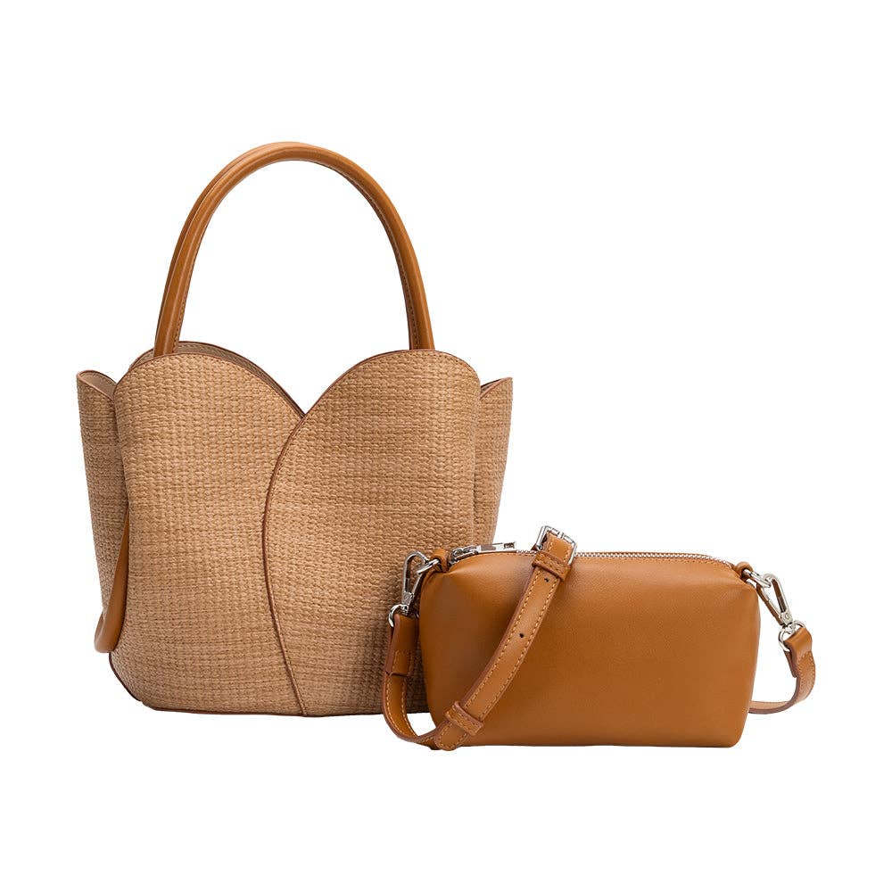 Tulip Raffia Embossed Recycled Top Handle Pre-Order 4/30
