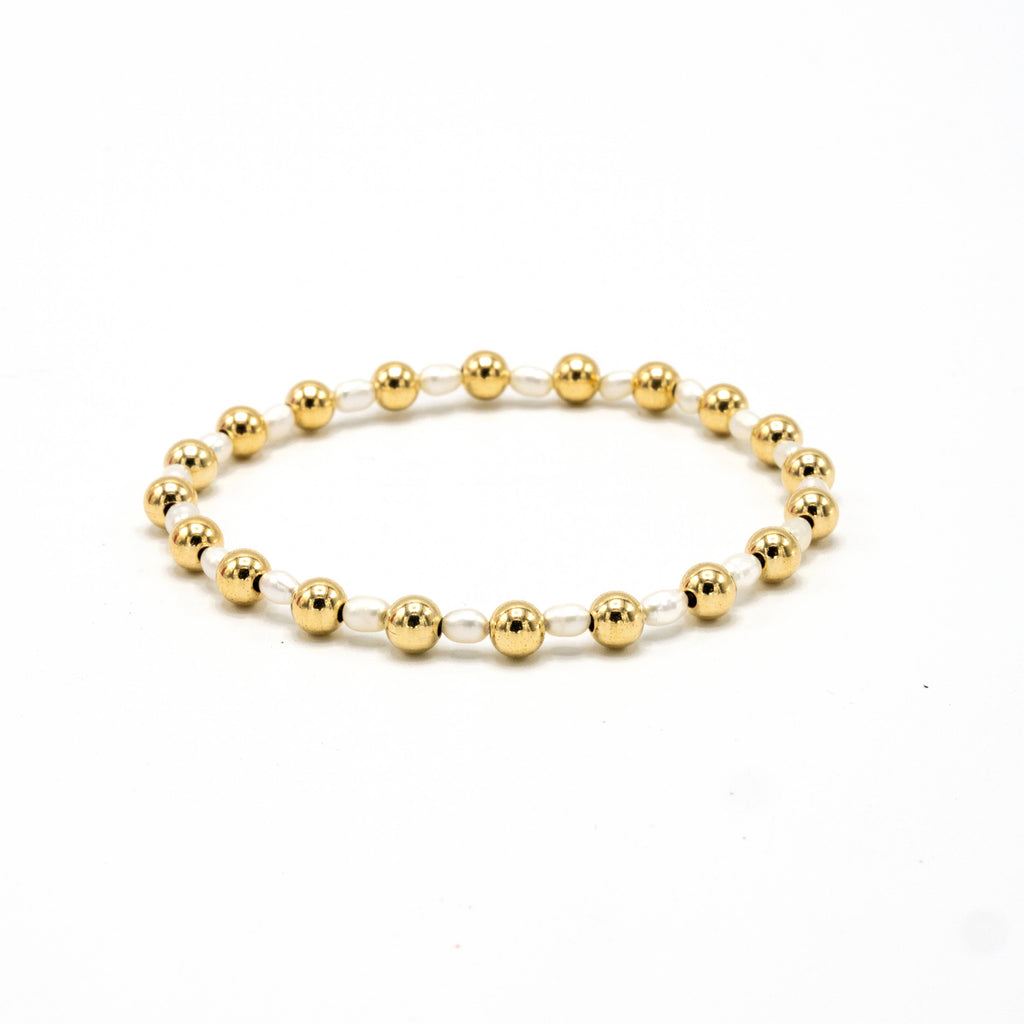 5mm Montauk 14k Gold and Pearl Waterproof Bracelet