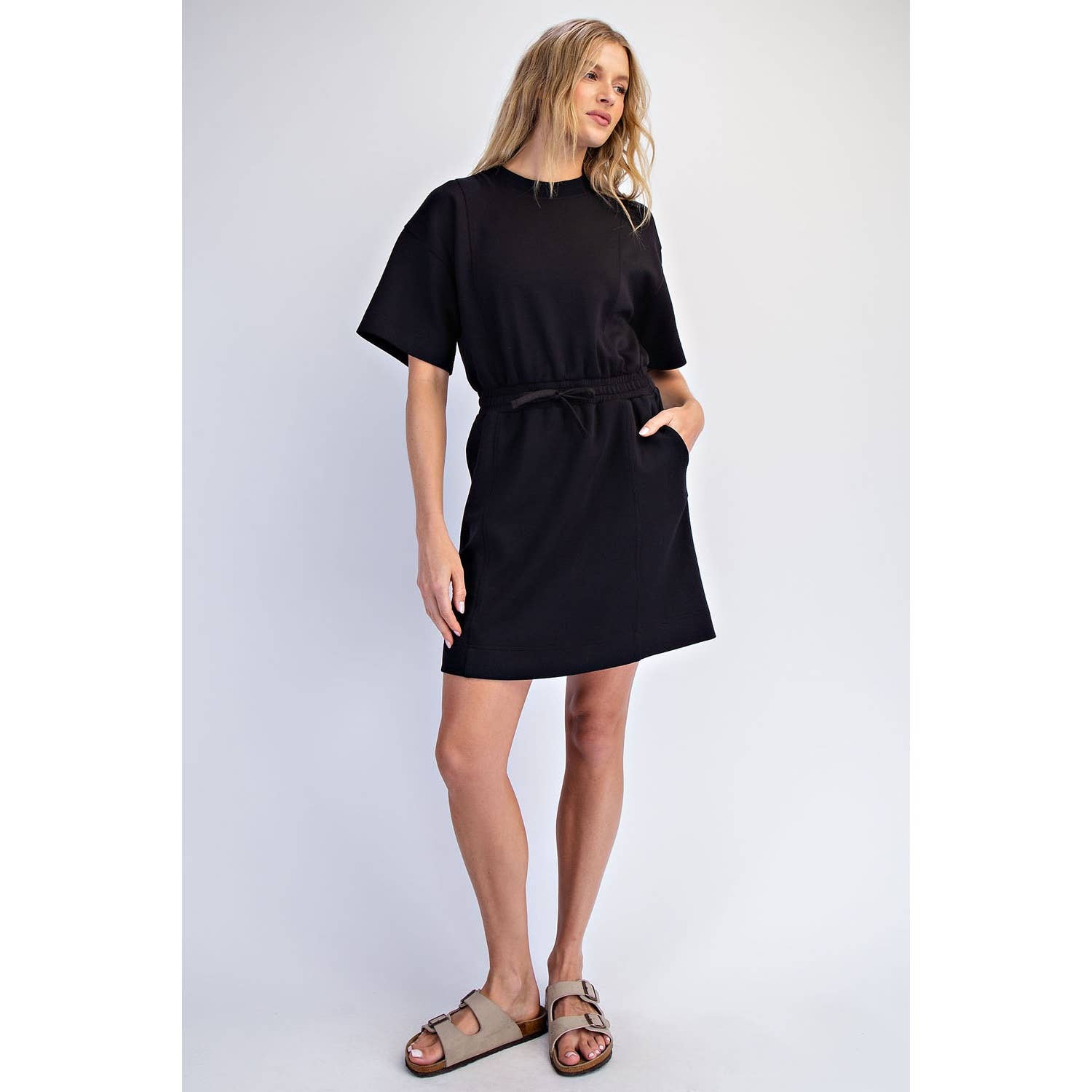 MODAL SCUBA LUXE SHORT SLEEVE MINI DRESS