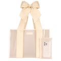 Case-Mate Ecru Raffia Bow Jelly Tote Bag