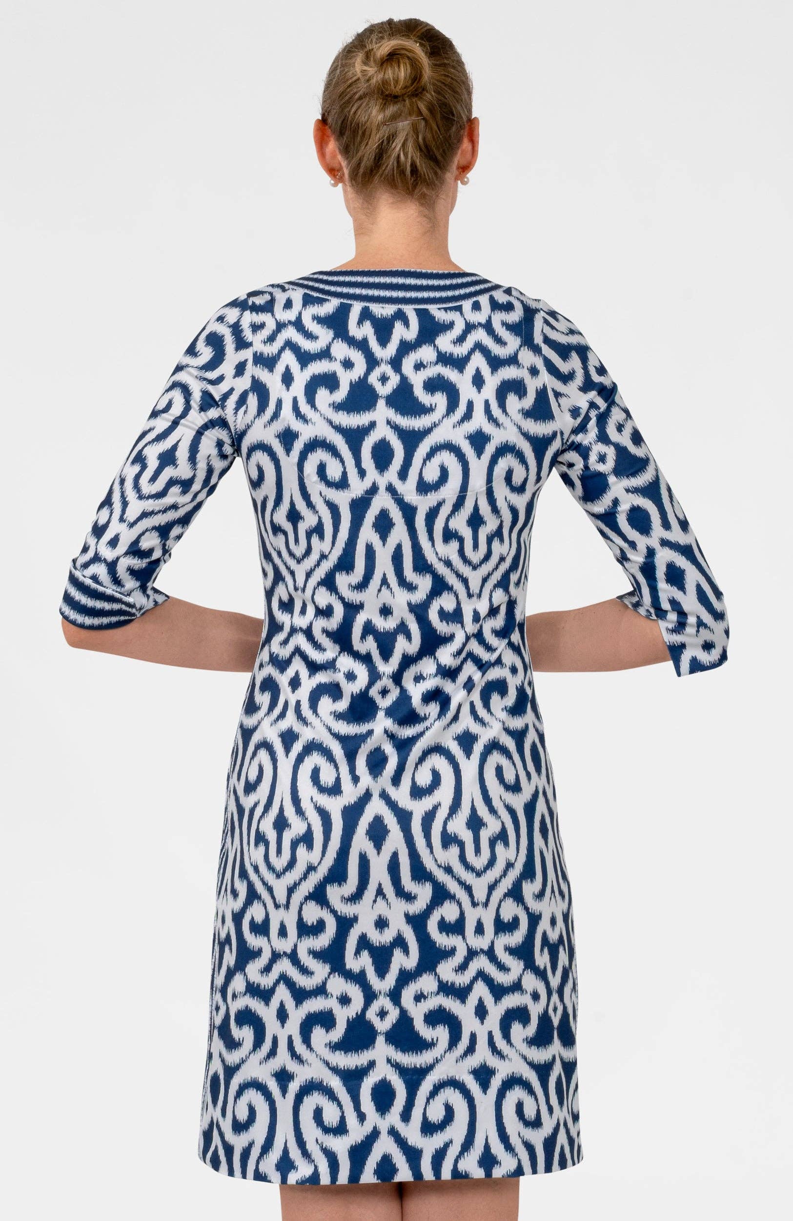 Split Neck Dress- Arabesque