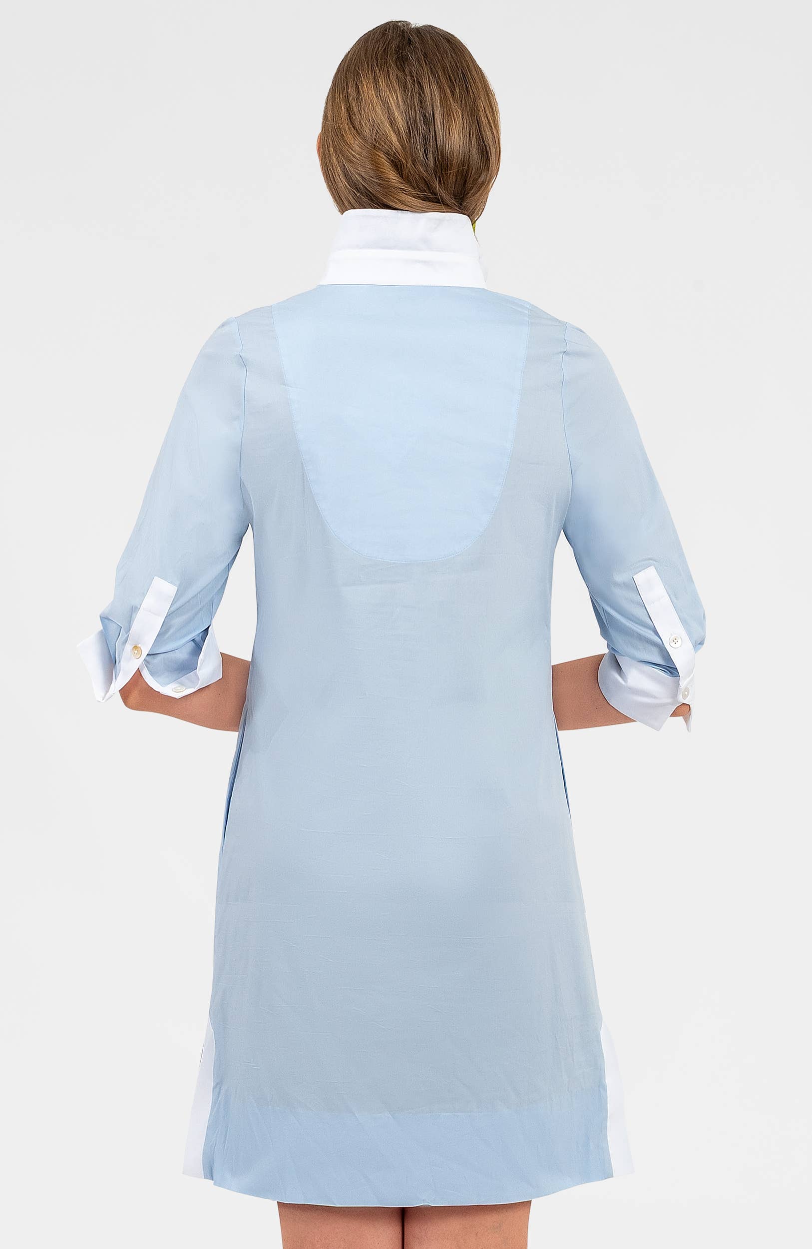 Cotton Shirt Tail Dress. - Solid