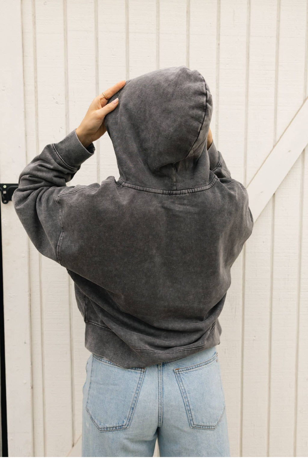 CUSTOM EMBROIDERED Cropped Mineral Zipper Hooded
