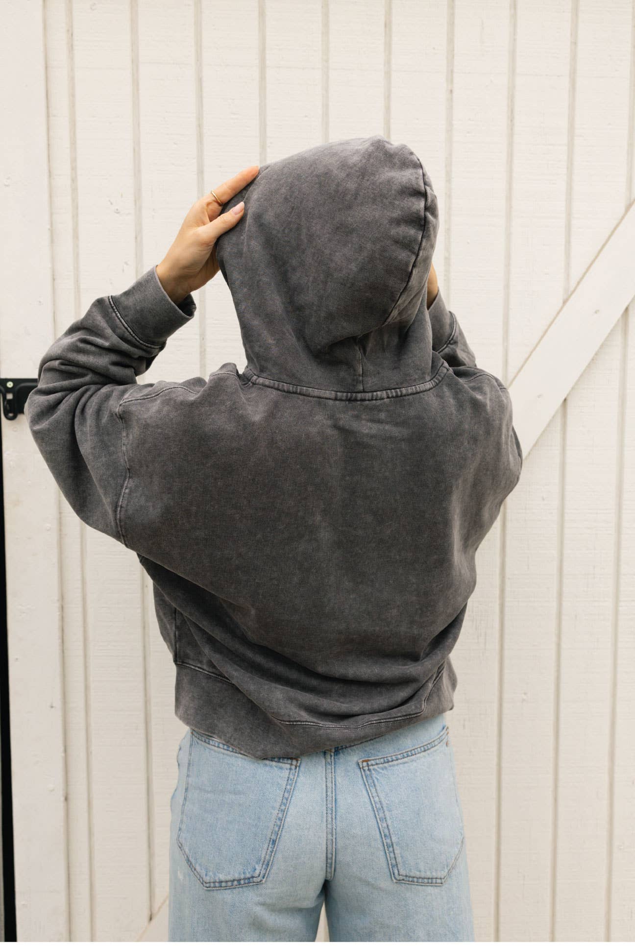 CUSTOM EMBROIDERED Cropped Mineral Zipper Hooded
