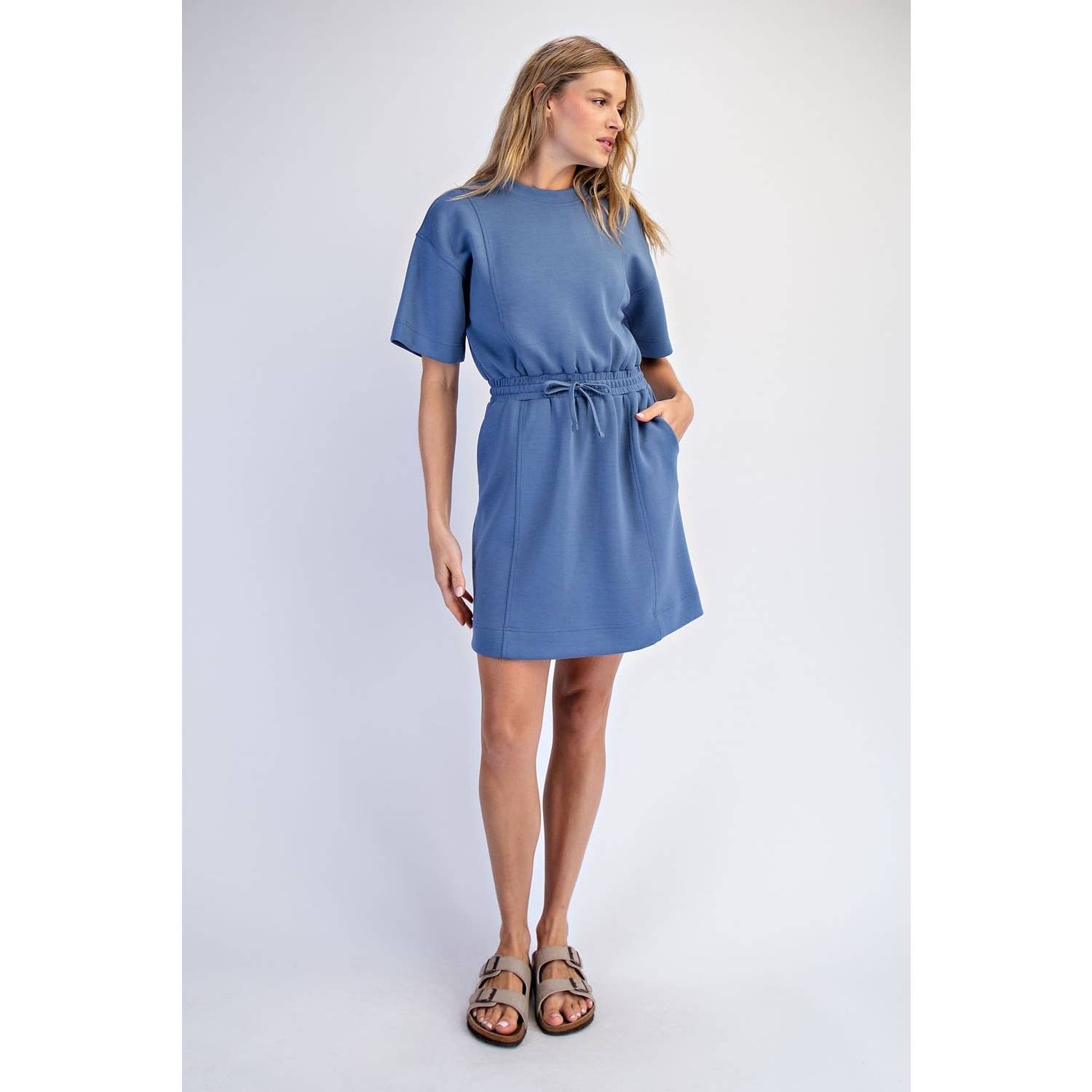 MODAL SCUBA LUXE SHORT SLEEVE MINI DRESS