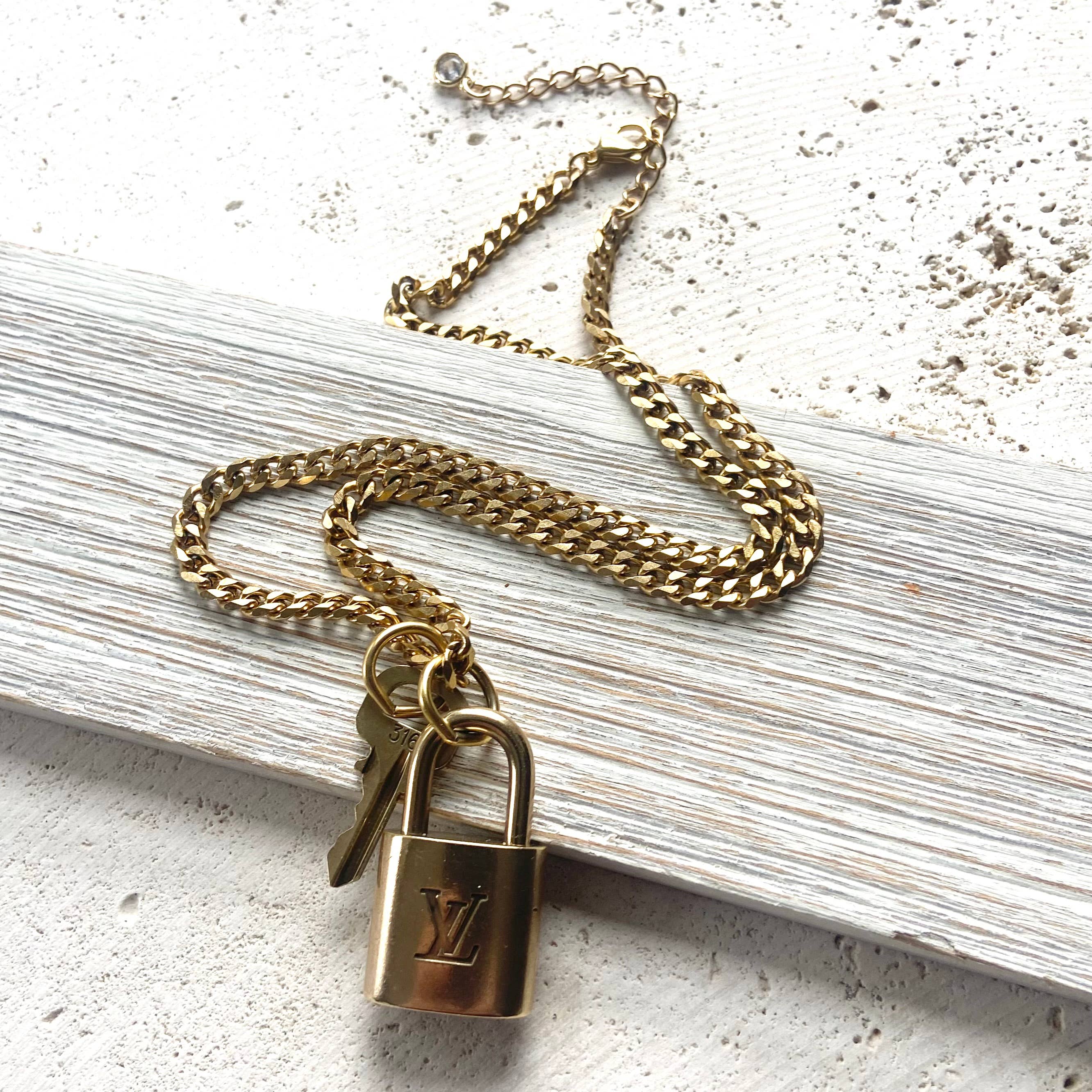 Louis Vuitton upcycled repurposed lock key necklace 