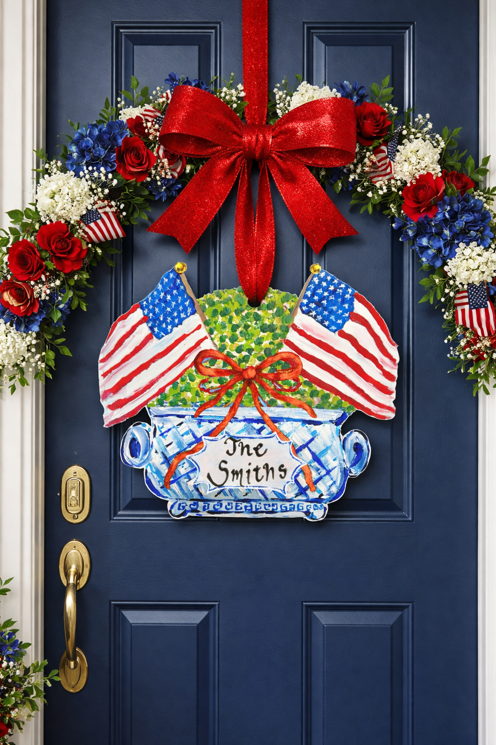 LARGE Designer To-Be Personalized American Topiary Door H