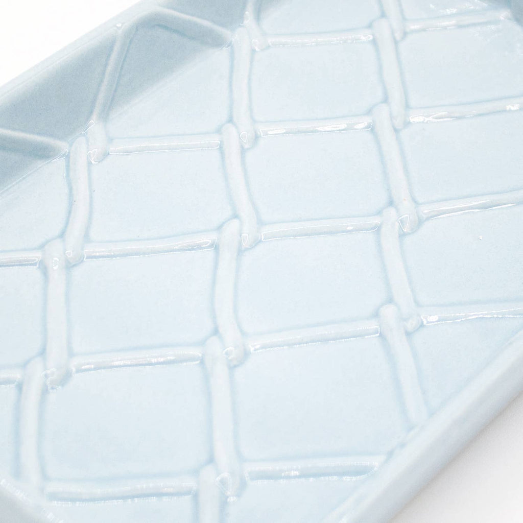 Light Blue Textured Guest Towel Tray