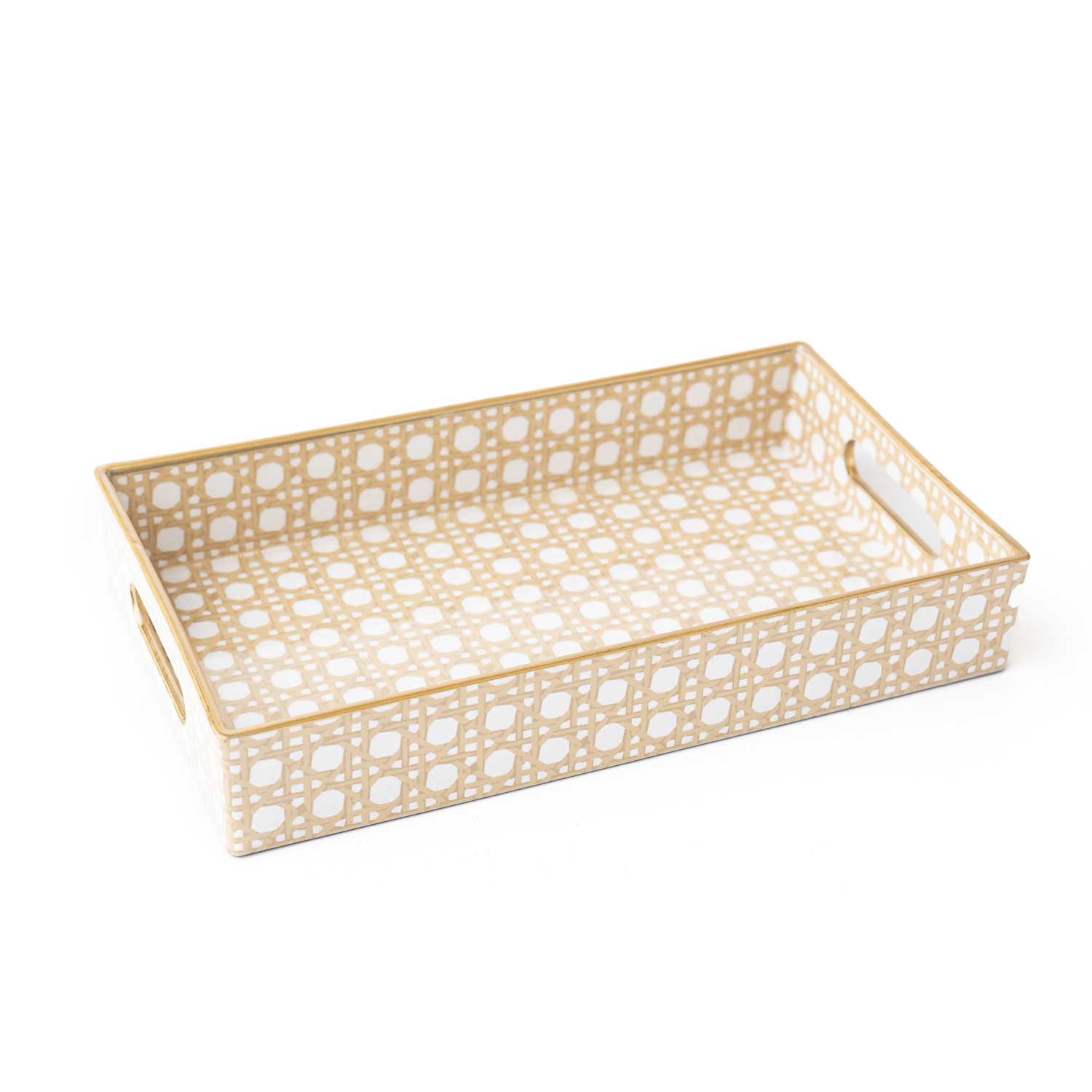 Tan Cane Vanity Tray
