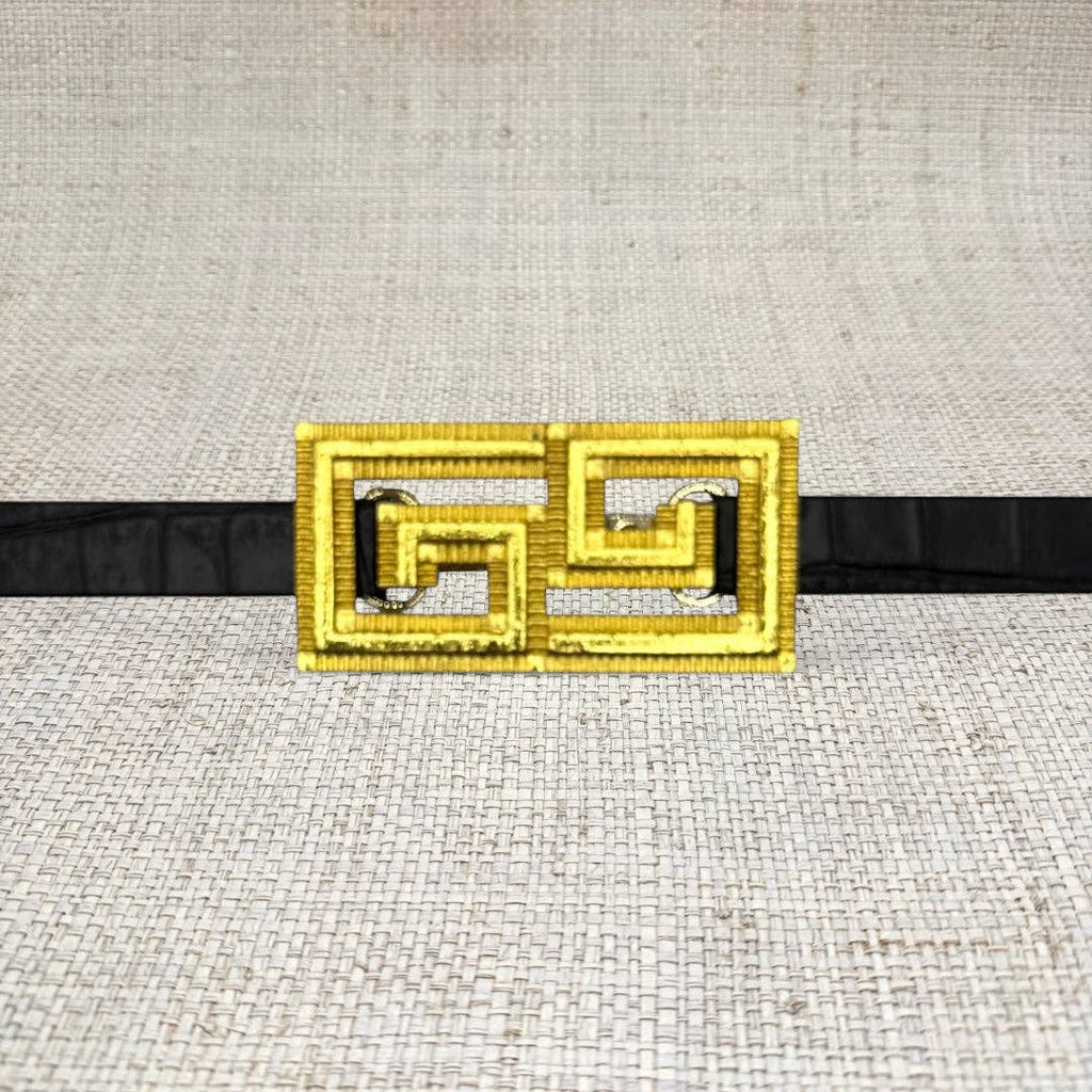 Gold Original Greek Key Belt Buckle