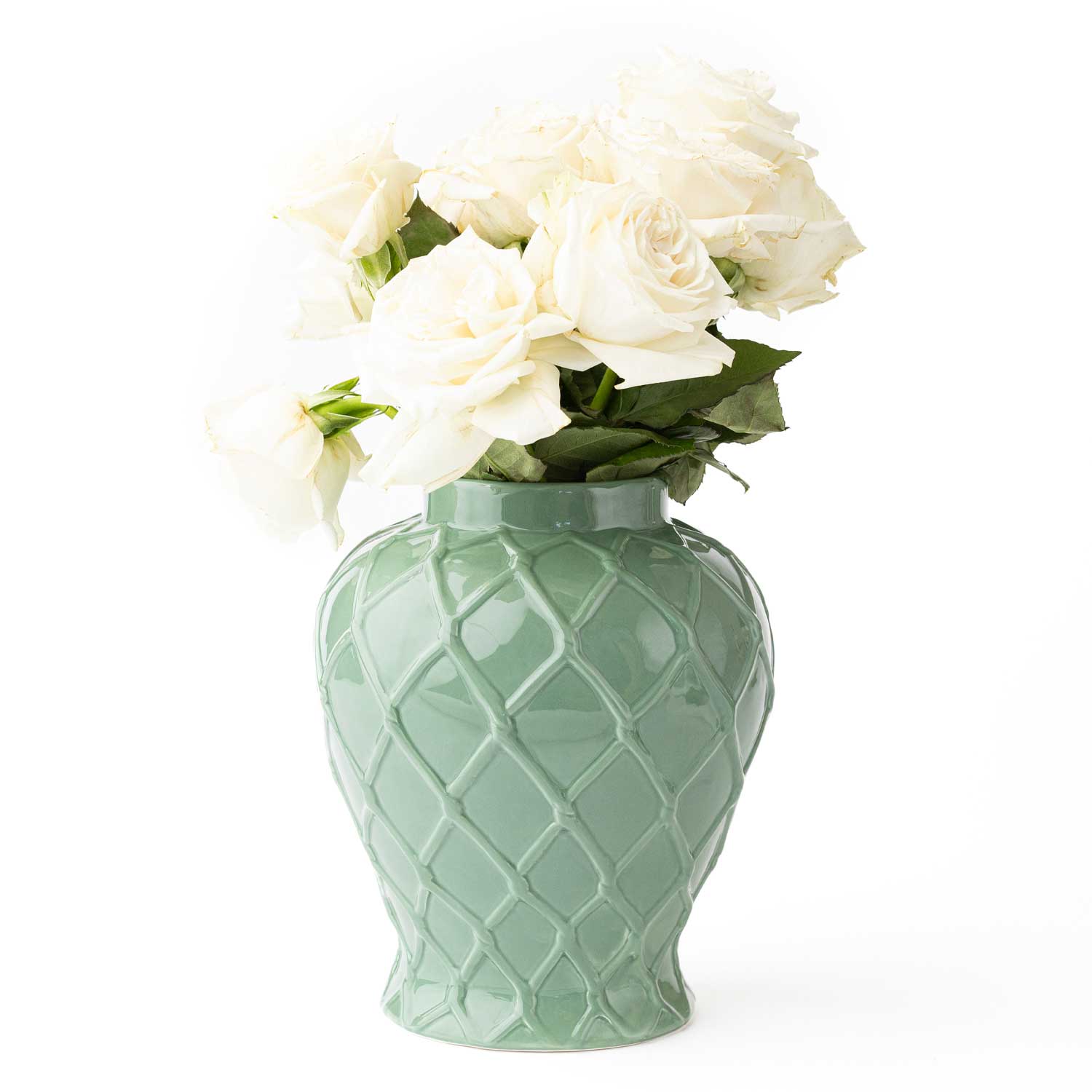 Green Textured Ginger Jar - Extra Large