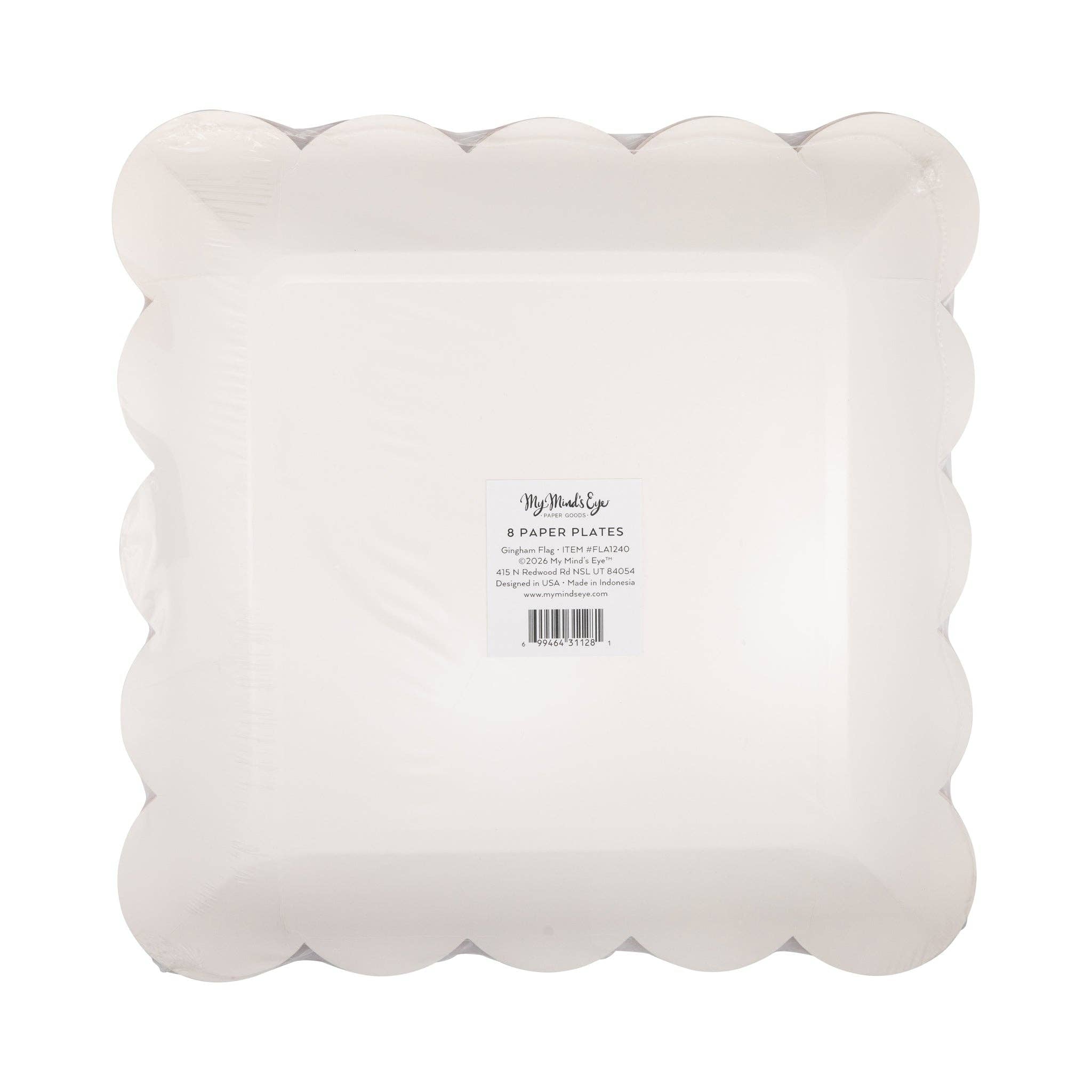 FLA1240 - Gingham Flag Paper Plate - 10"