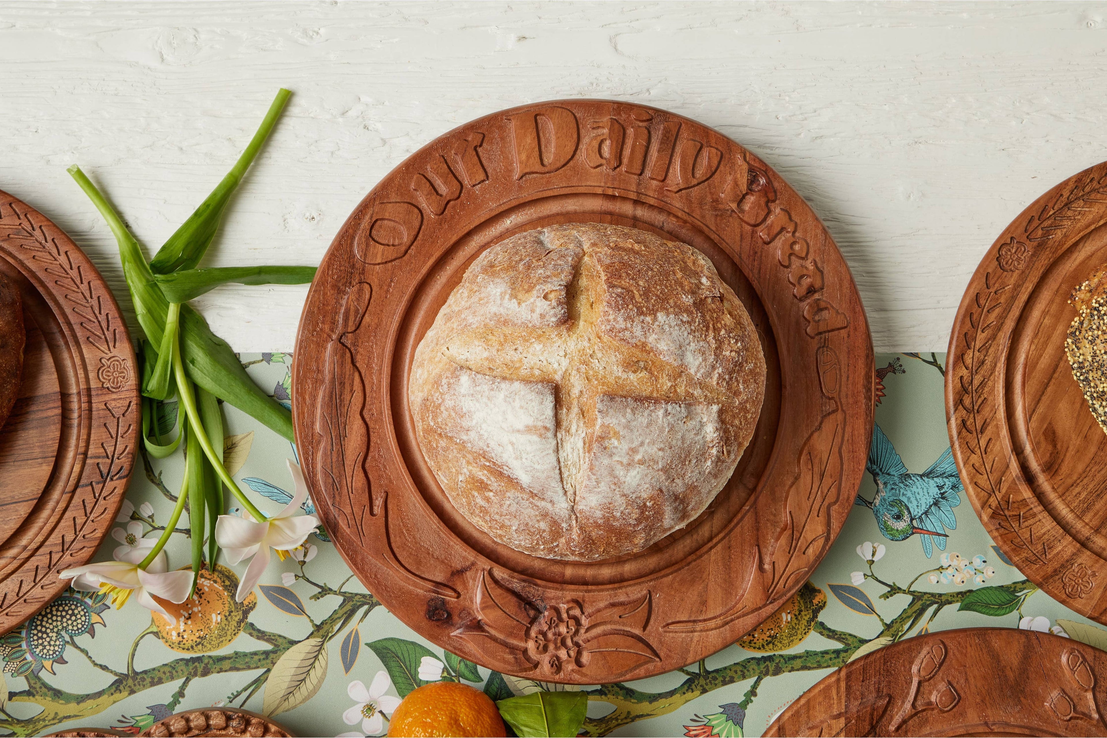 Vintage English Bread Board: Our Daily Bread, Medium, Natural