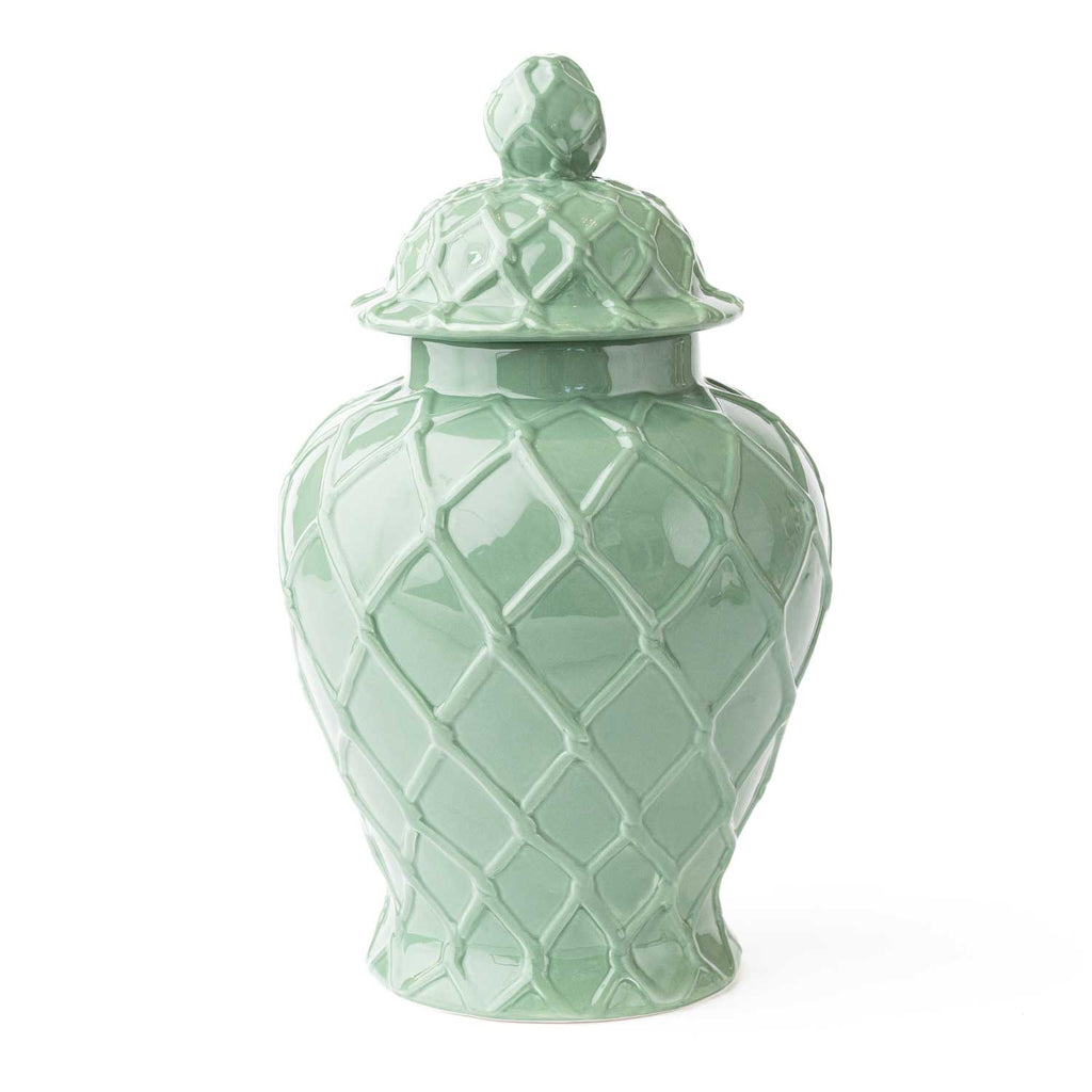 Green Textured Ginger Jar - Extra Large