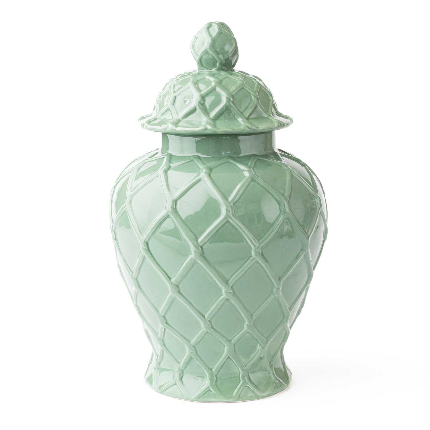 Green Textured Ginger Jar - Extra Large