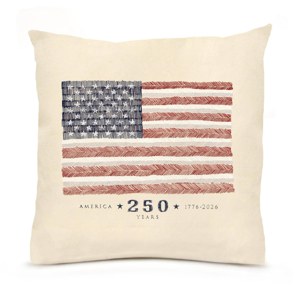 American Flag Anniversary Large Pillow