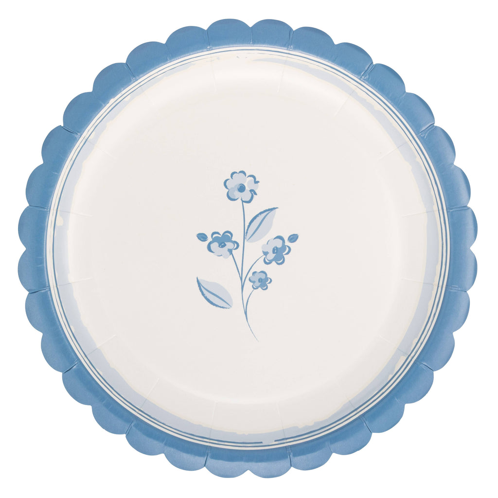BLU1240 - Round Blue Flower 8" Plate
