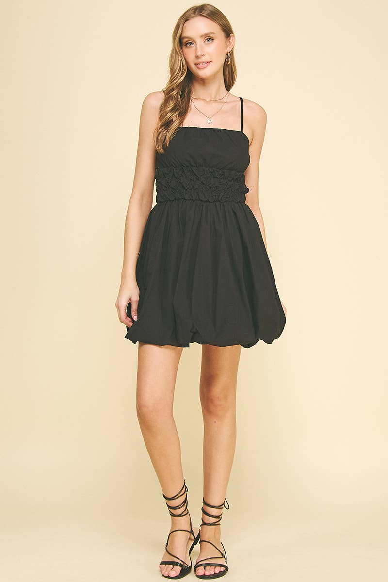 BUBBLE HEM MINI DRESS - 5858D
