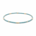 2mm Newport PALE TURQUOISE Blue + Gold Filled Waterproof Bracelet