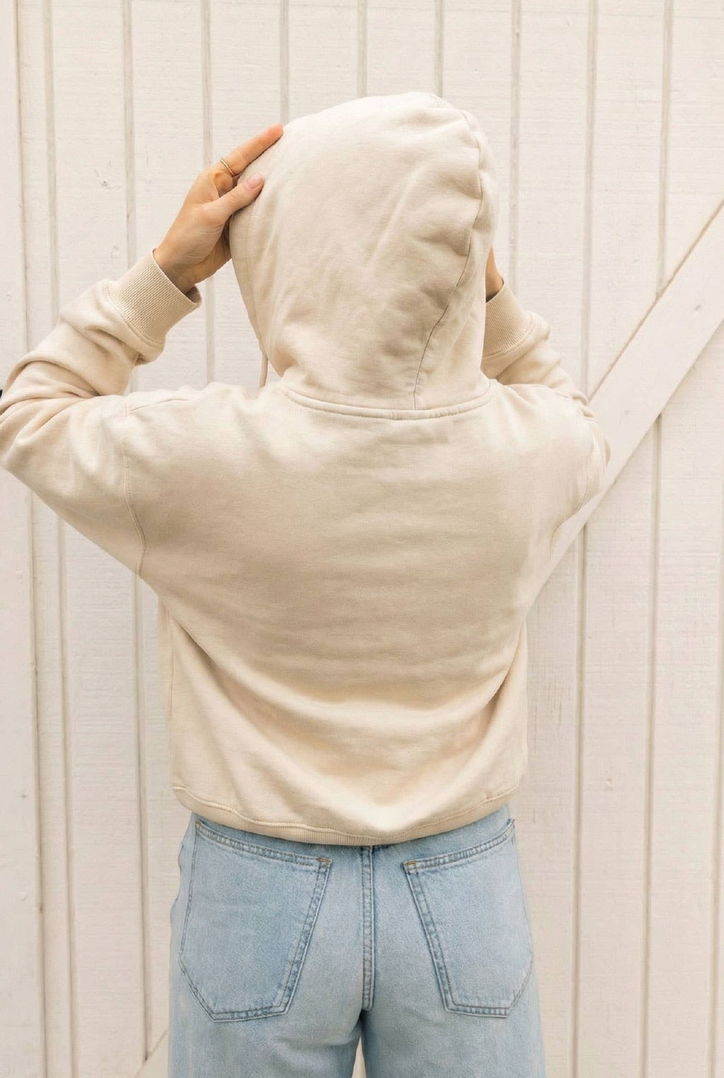 CUSTOM EMBROIDERED Cropped Mineral Zipper Hooded