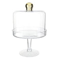 Glass Dessert Trays + Cloche - Gold Knob