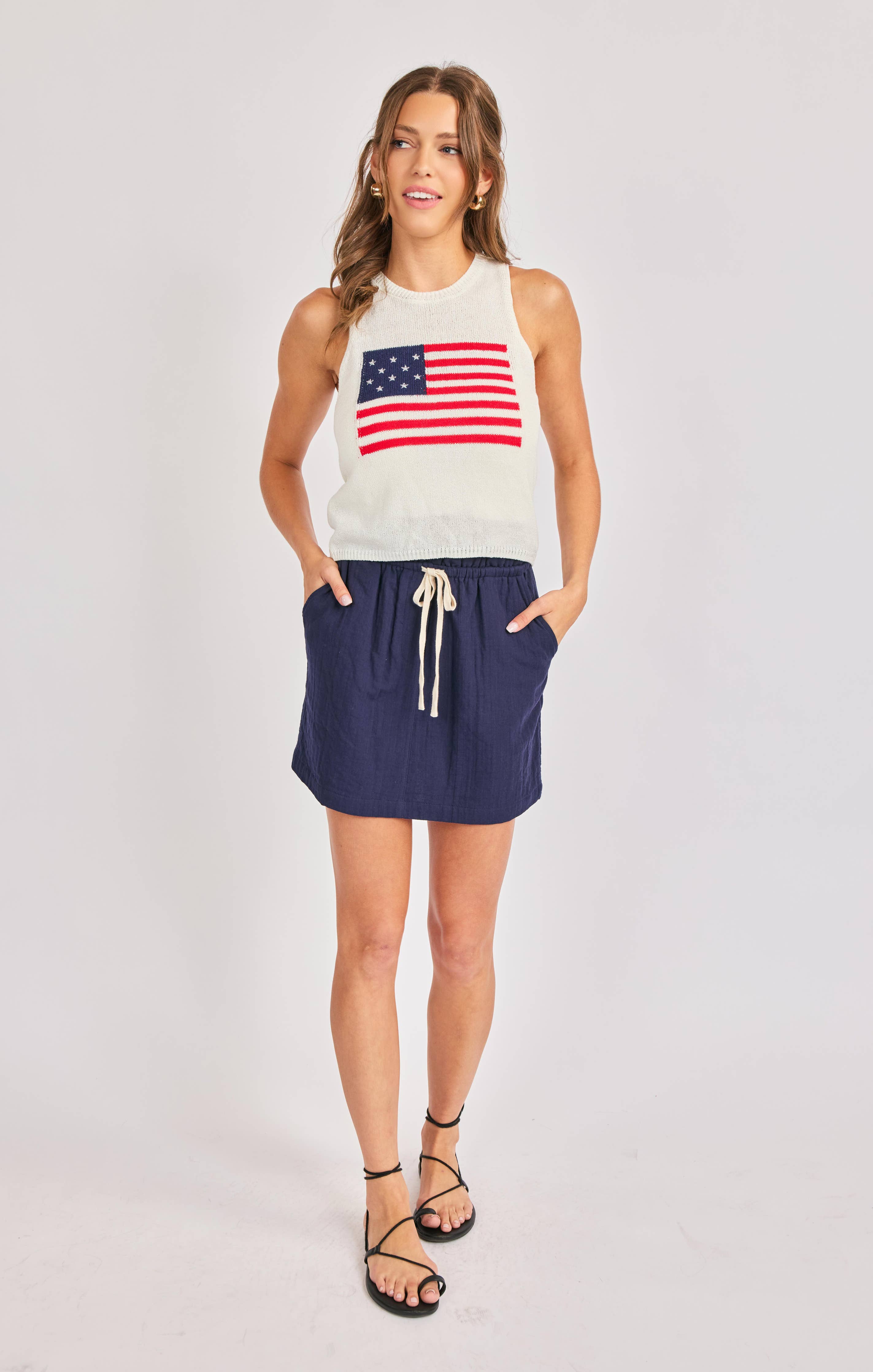 American Spirit Sweater Tank:IVORY