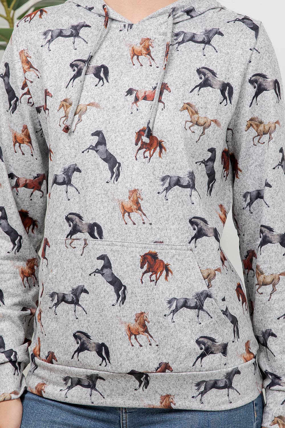 Horse Print Pullover Hoodie