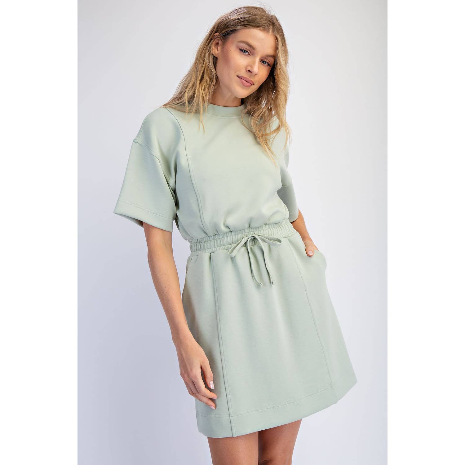 MODAL SCUBA LUXE SHORT SLEEVE MINI DRESS