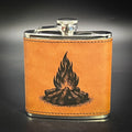Campfire - 6 oz Leatherette Wrapped Flask