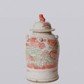 Pink and Green Porcelain Four Seasons Temple Jar