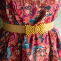 Dark Raffia Interchangeable Stretch Belt Band