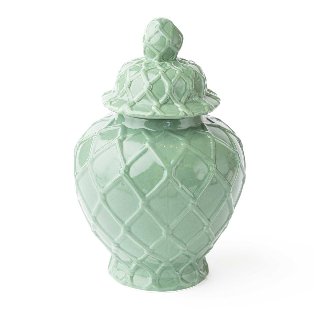 Green Textured Ginger Jar - Large