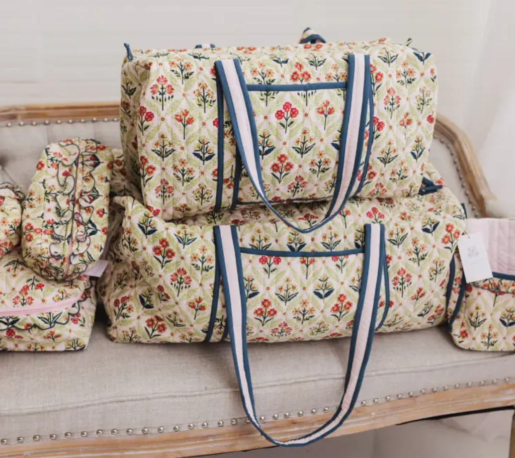 Meadow Luxe | Quilted Ruffle Cosmetic |READY TO SHIP